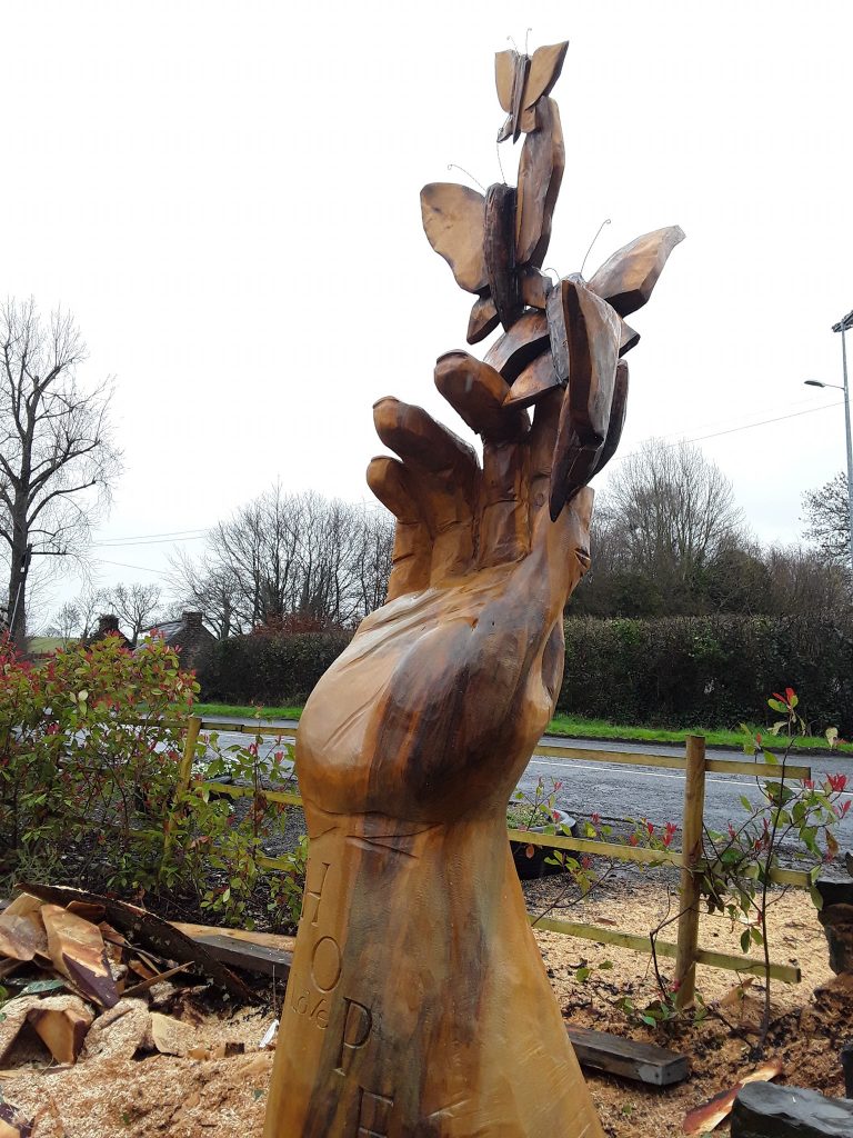 Hope - a carving in chestnut