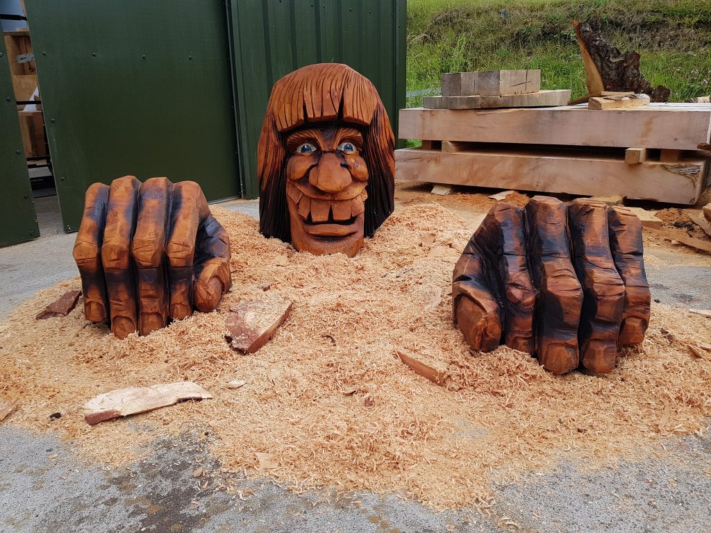 Timberyard troll carved from Cedar