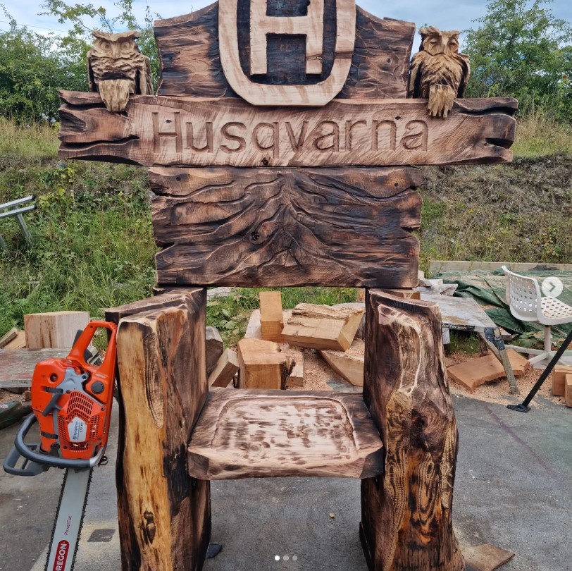 The Husqvarna chainsaw throne